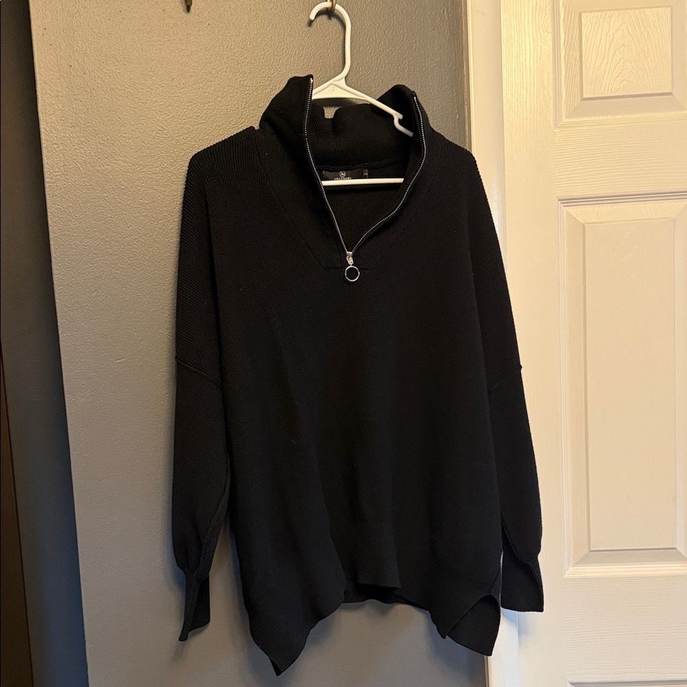 Oversized Black Cowl Neck Sweater- Size Small